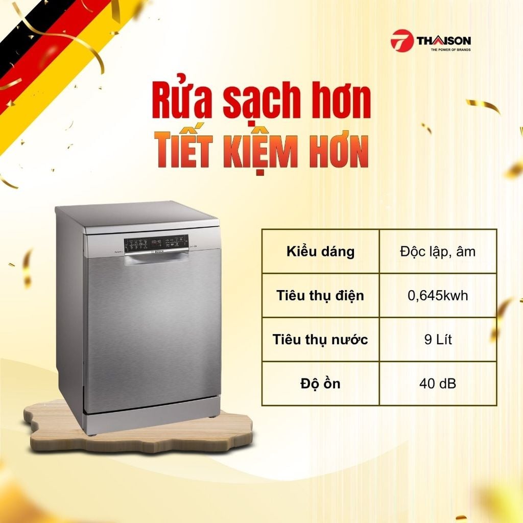 Máy rửa bát Bosch SMS6ZCI01P Series 6 hiện đại nhất