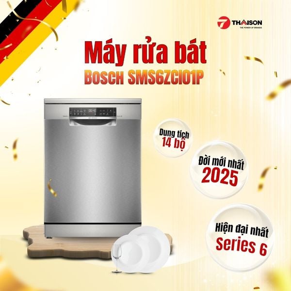 Máy rửa bát Bosch SMS6ZCI01P Series 6 hiện đại nhất