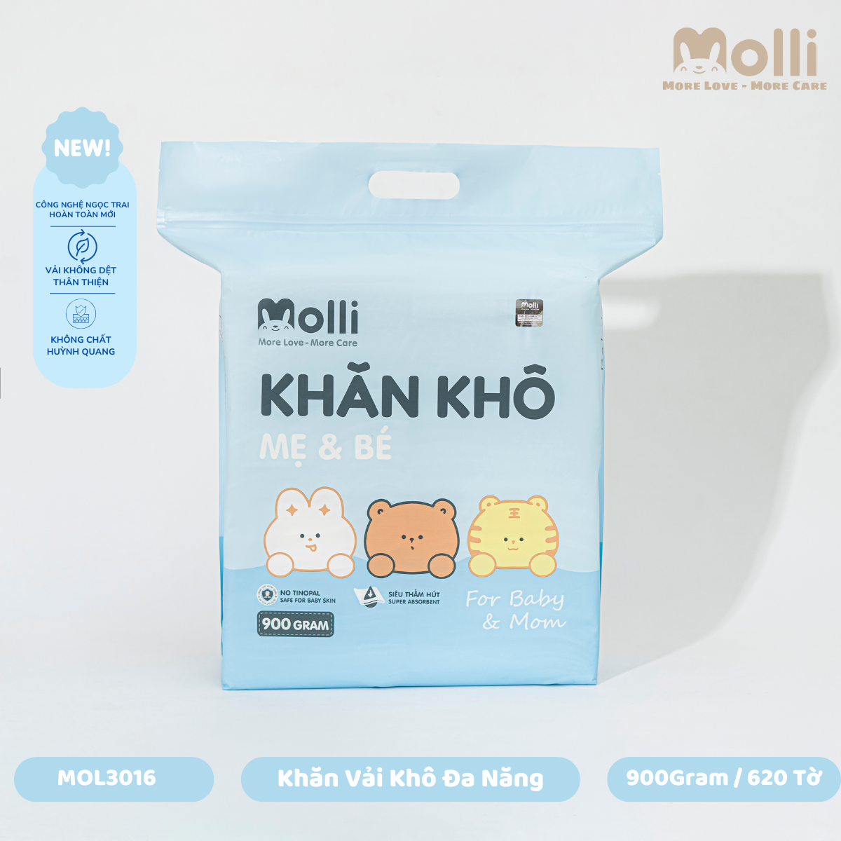 Khăn Vải Khô Đa Năng Molli MOL3016 900Gr