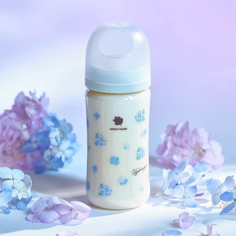 Bình Sữa Green Finger Hoa Cẩm Tú Cầu 280ML Xanh