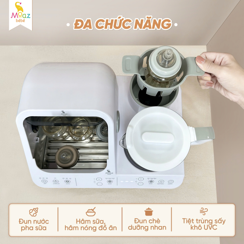 Máy Đa Năng Tiệt Trùng Đun Nước Moaz Bebe MB 096