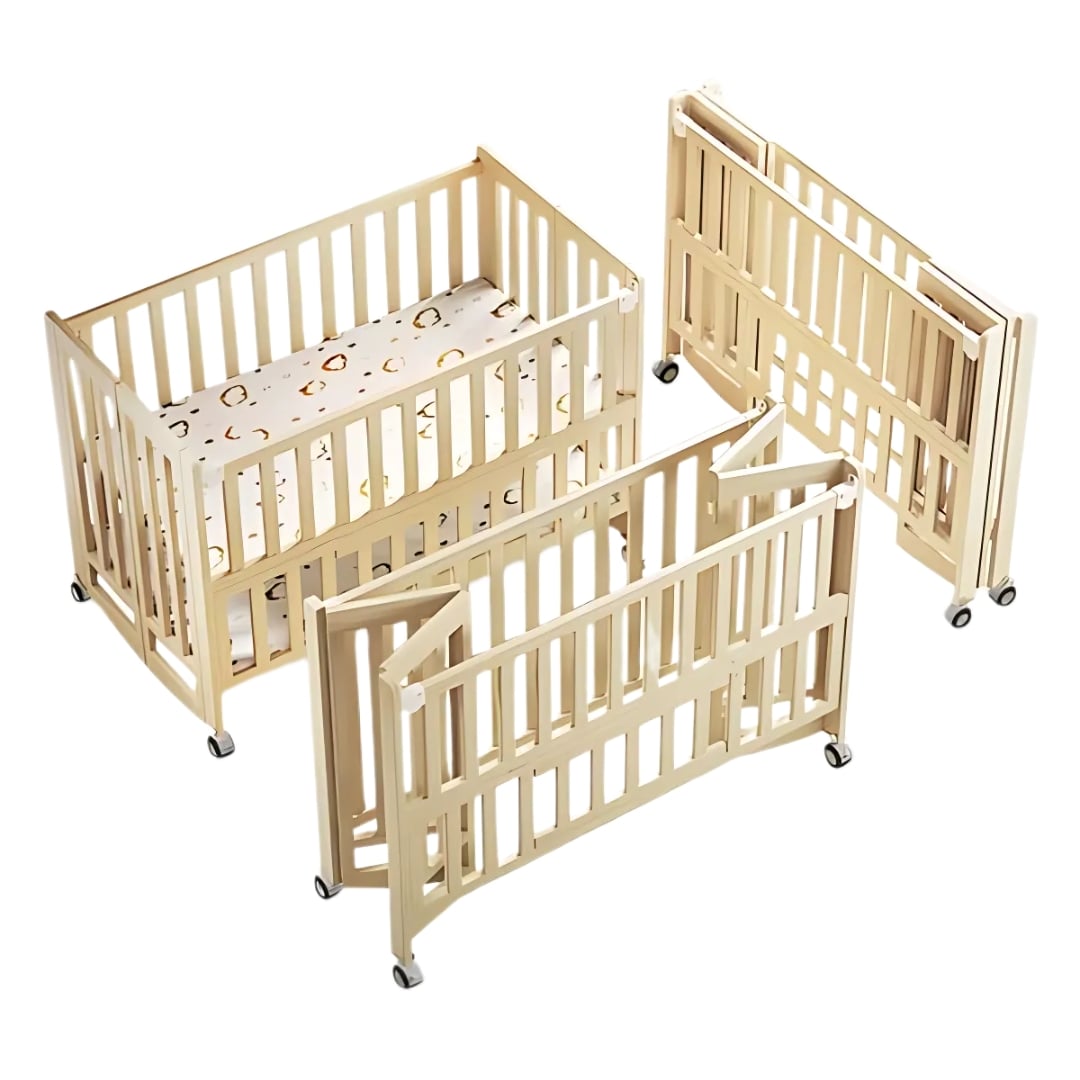 Nôi Gỗ Chilux Quây Cotton Xanh