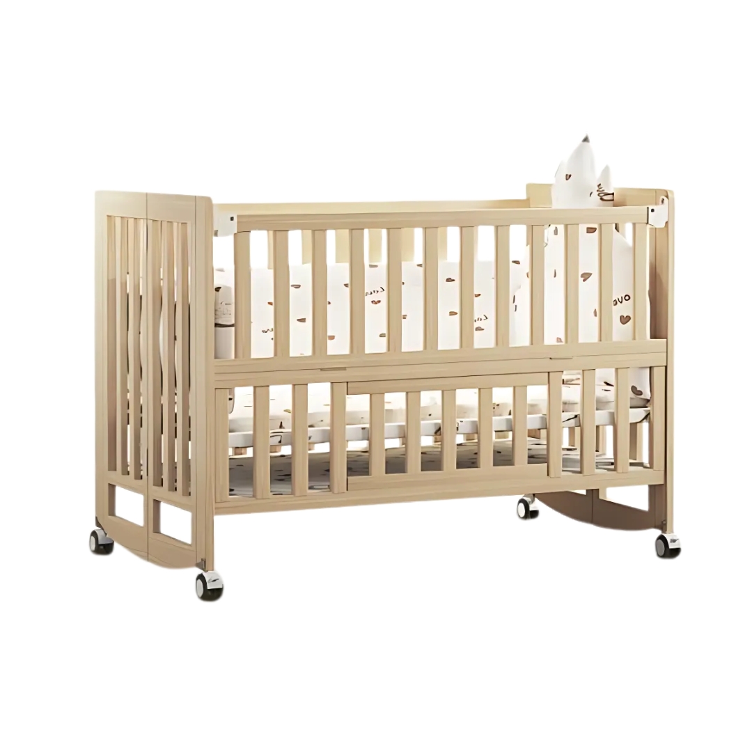 Nôi Gỗ Chilux Quây Cotton Xanh