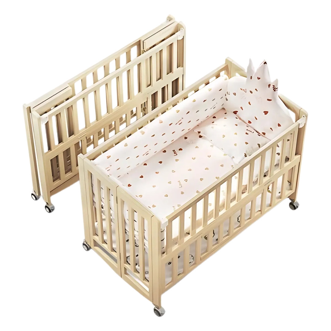Nôi Gỗ Chilux Quây Cotton Xanh