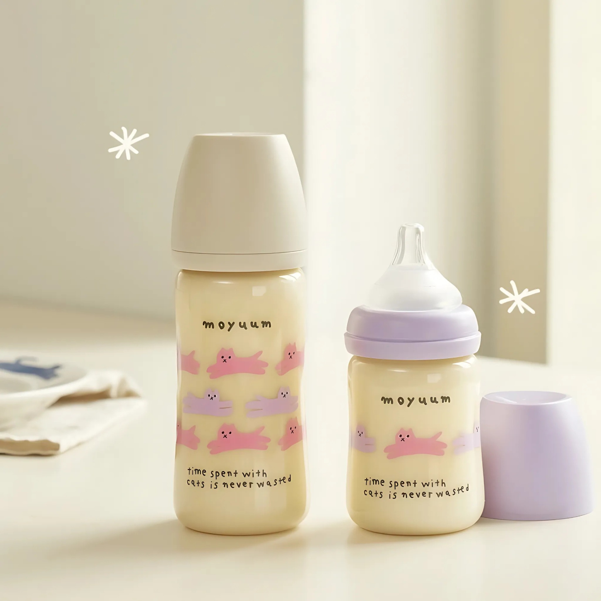 Bình Sữa Moyuum PPSU With Cat Xám