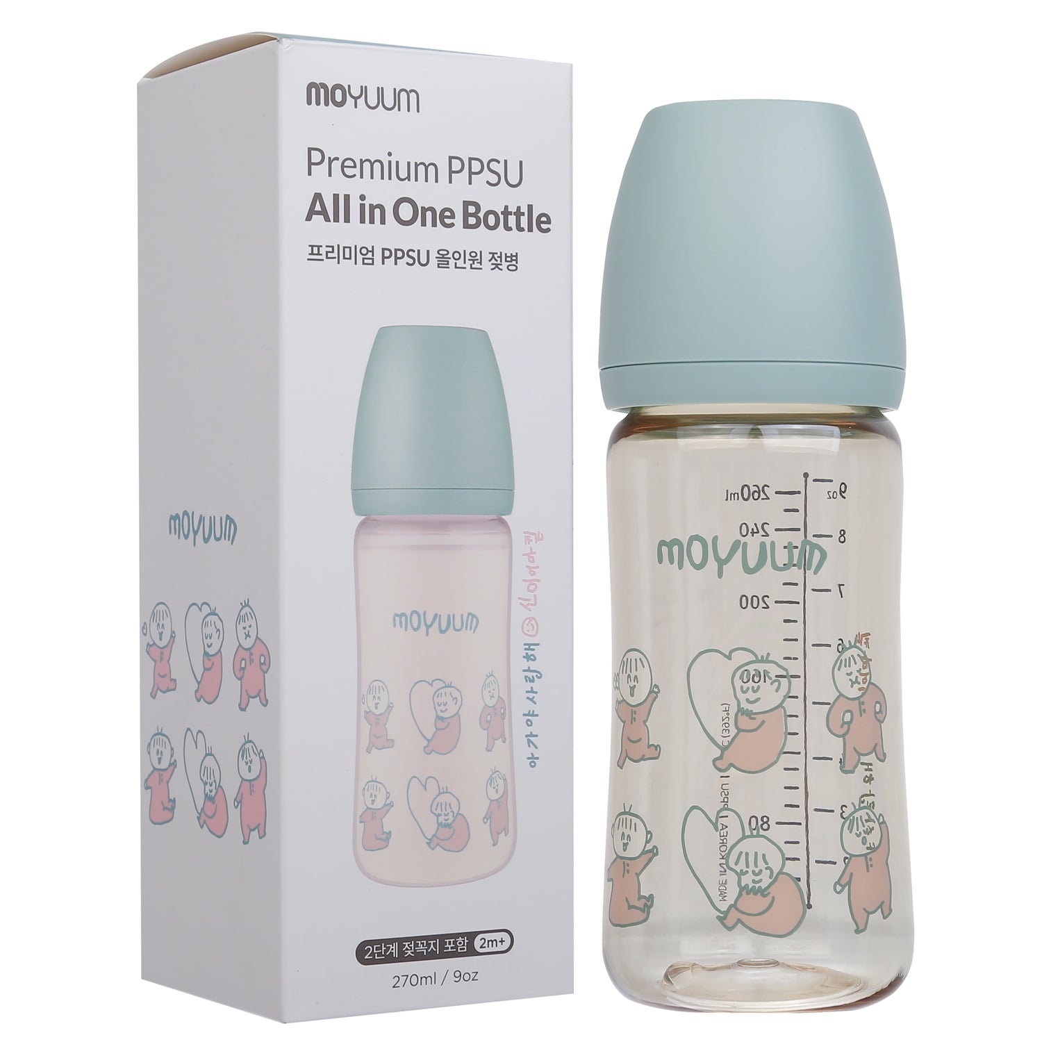 Bình Sữa Moyuum PPSU Ogu Xanh