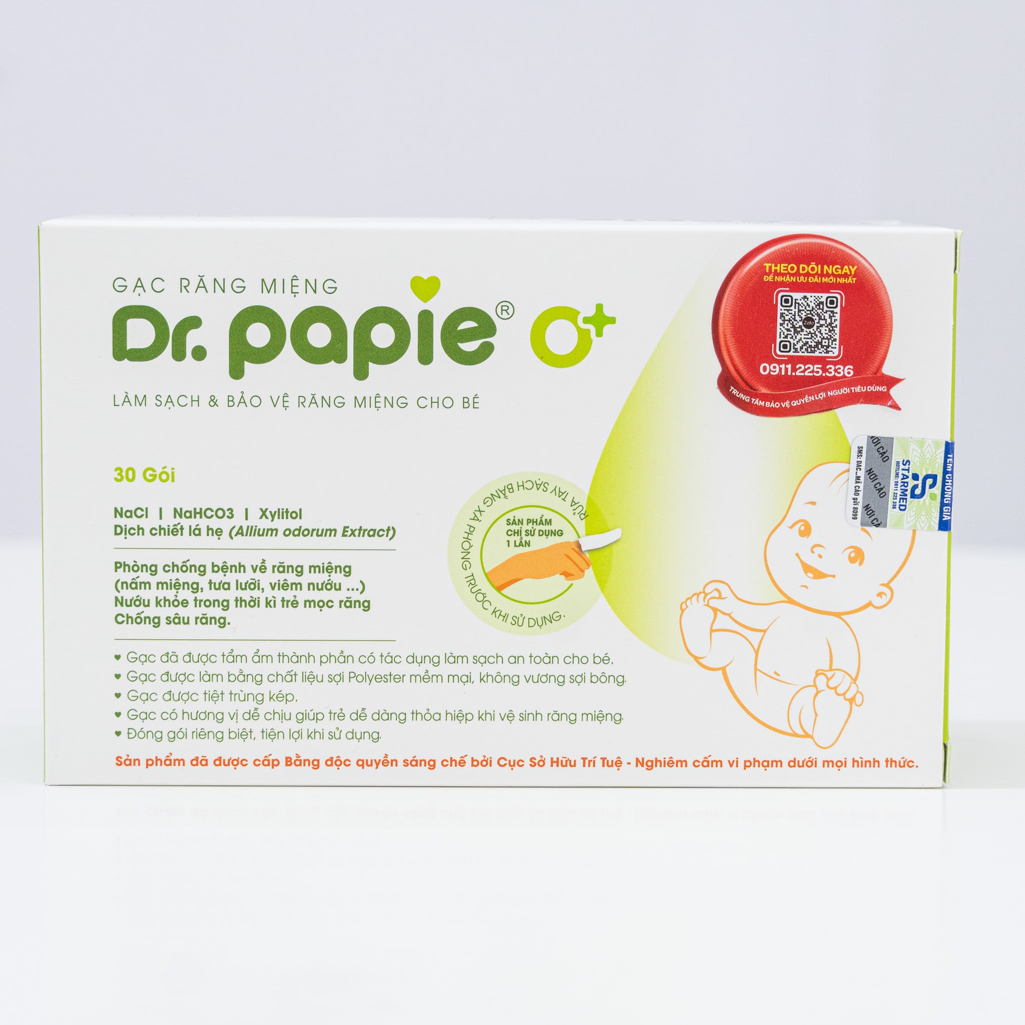 Rơ Lưỡi Dr.Papie 30 Gói 0+
