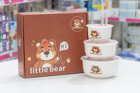 Chén Sứ TMARK Bộ 3 Cái Có Nắp