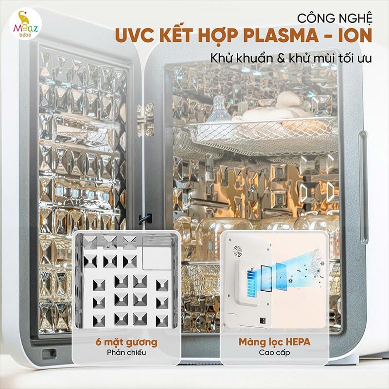 Máy Tiệt Trùng Moaz Bebe Sấy Khô UV Plasma Ion MB 113