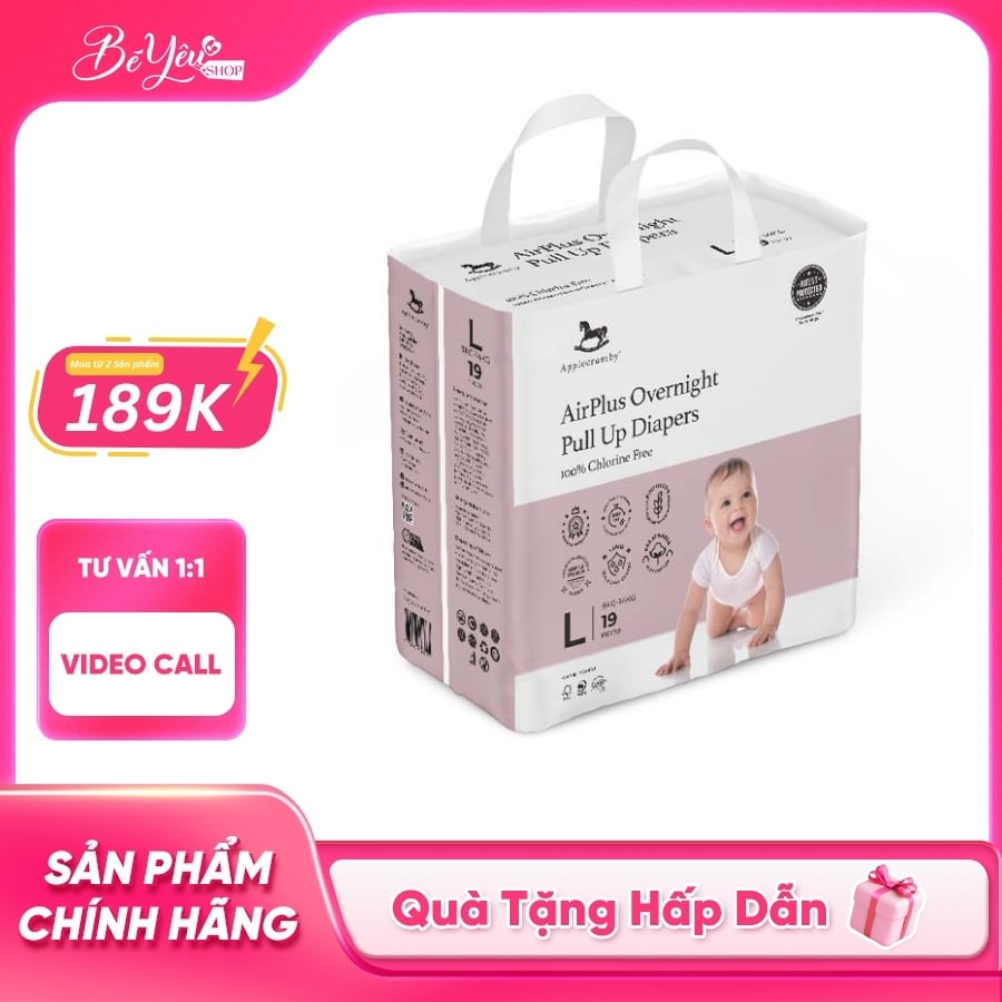 Tã Quần Applecrumby Đêm Mini L 19M