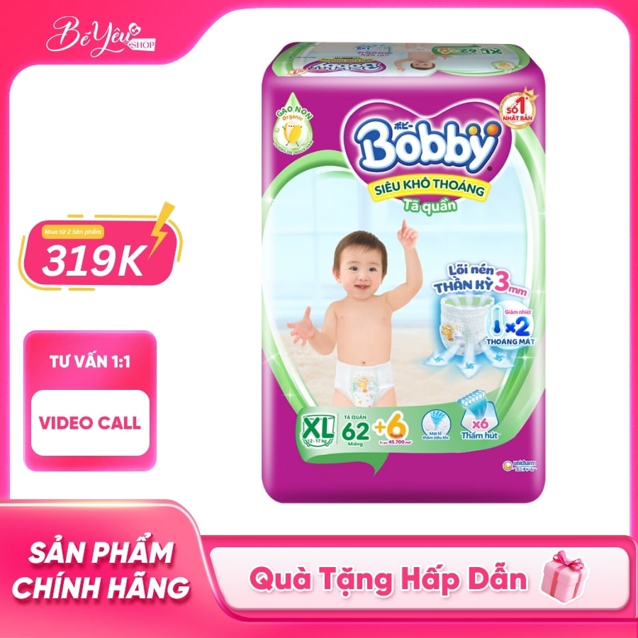 Tã Quần Bobby XL 62M
