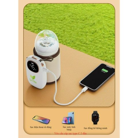 Hâm Sữa Lavita Cầm Tay Tích Điện 8000Mah