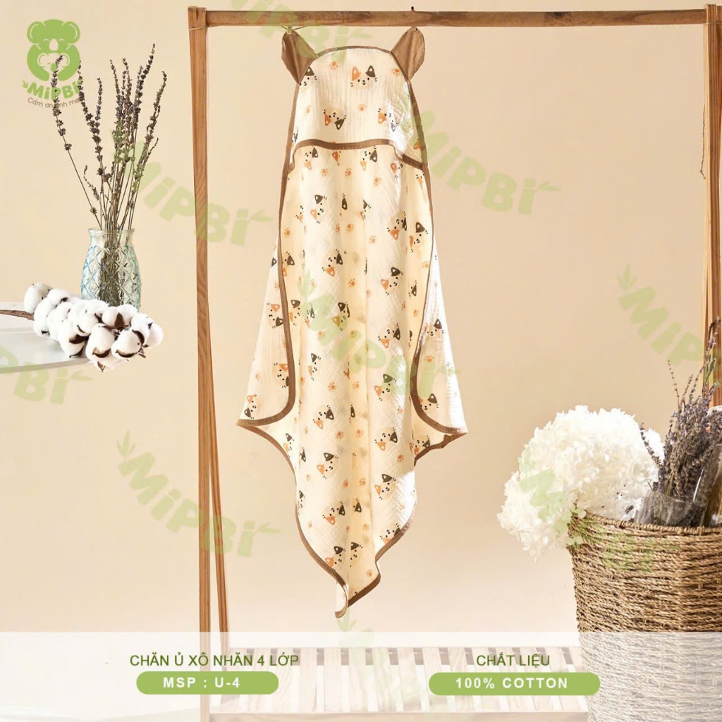 Khăn choàng ủ mipbi Xô 4 Lớp