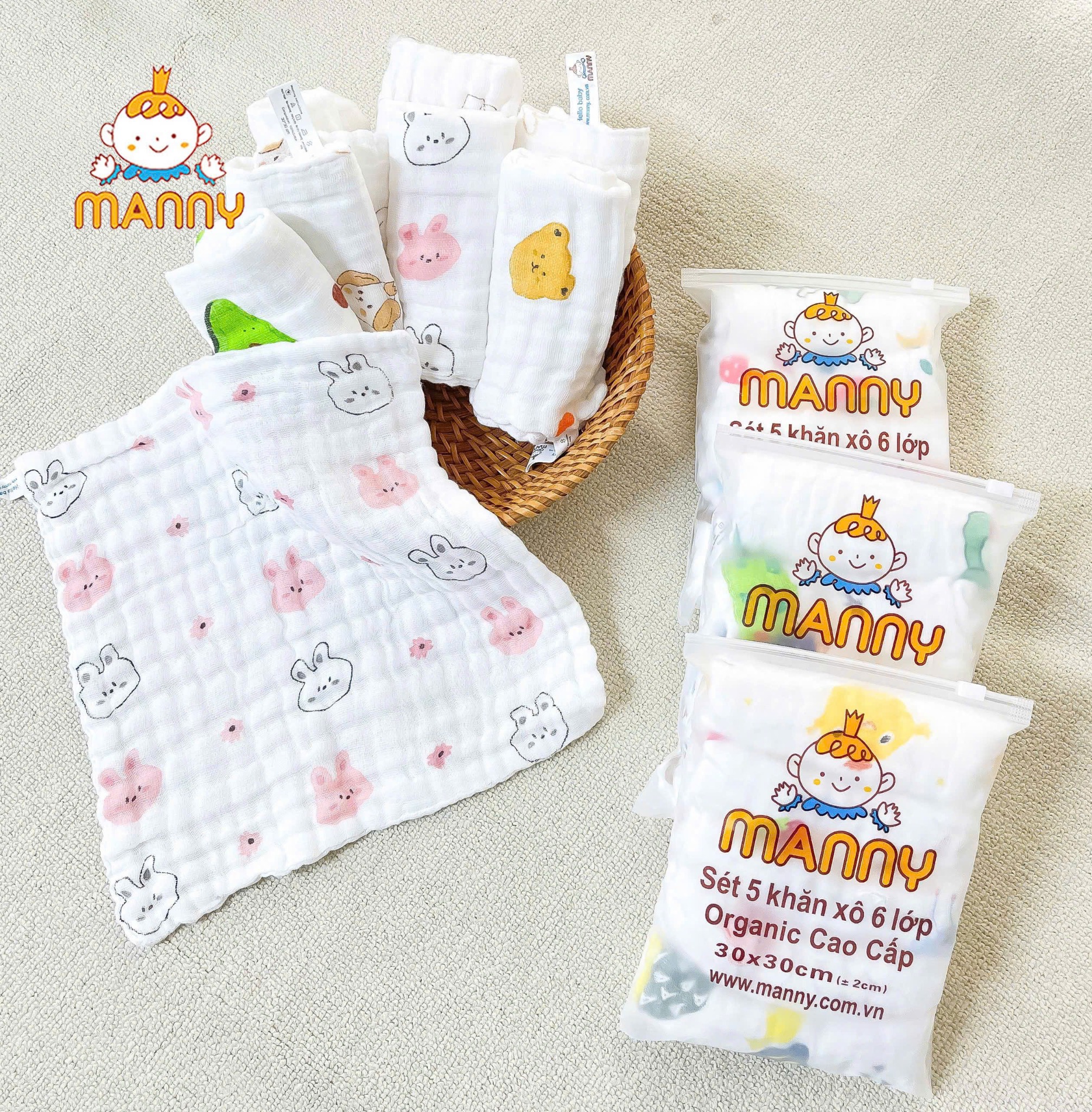 Khăn Sữa Xô Manny Nhăn