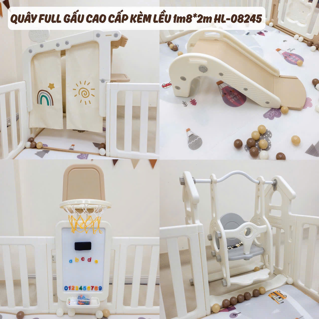 Quây Nhựa Holla Full Gấu Cao Cấp Kèm Lều HL 08245