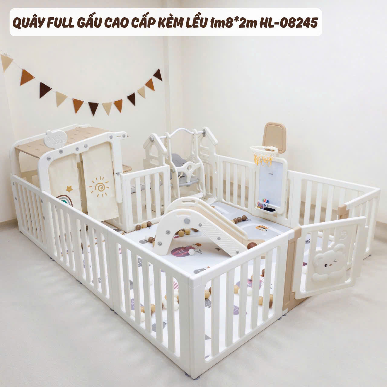 Quây Nhựa Holla Full Gấu Cao Cấp Kèm Lều HL 08245