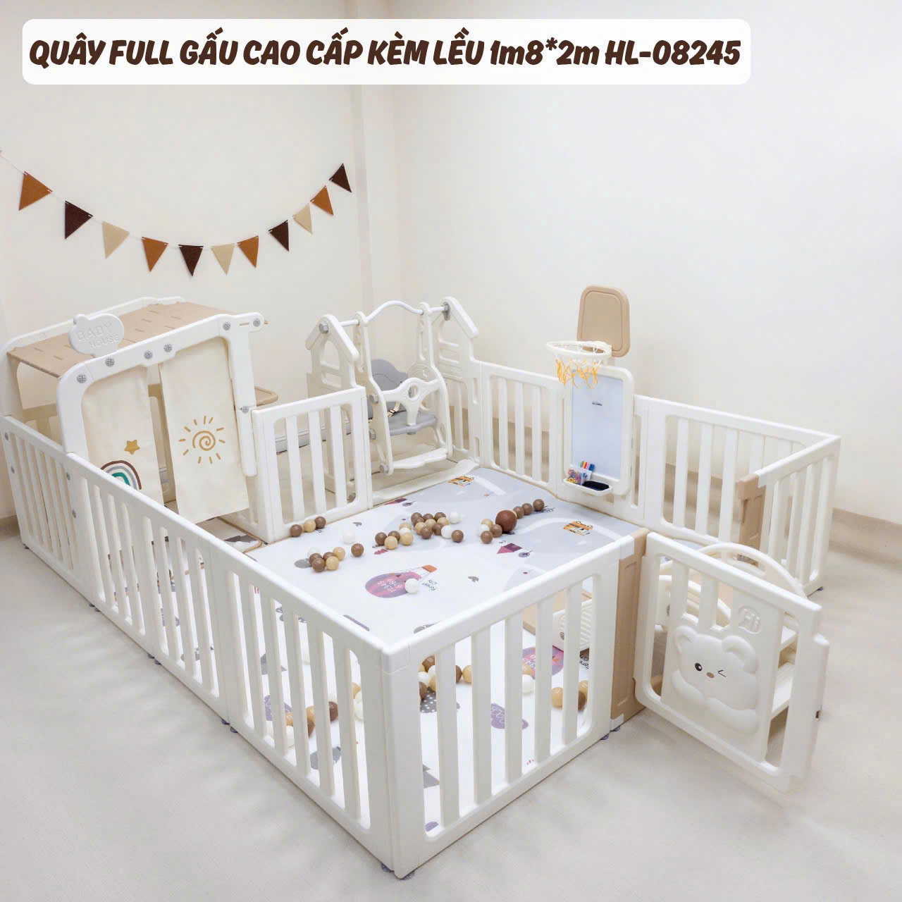 Quây Nhựa Holla Full Gấu Cao Cấp Kèm Lều HL 08245