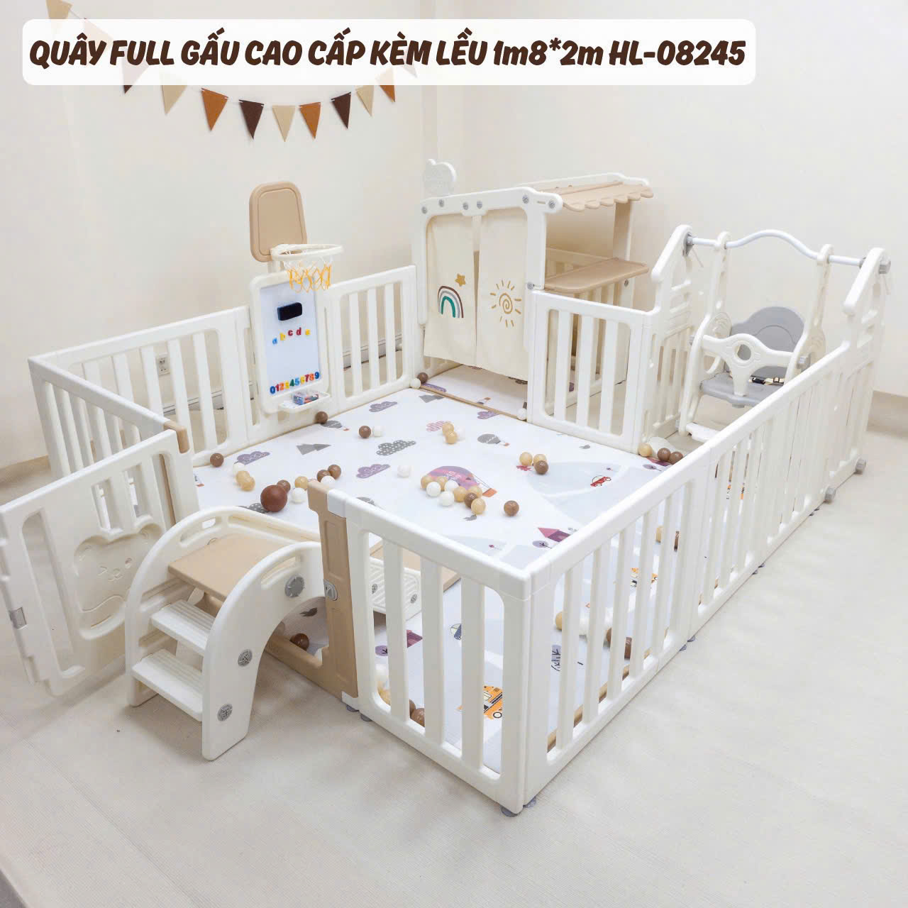 Quây Nhựa Holla Full Gấu Cao Cấp Kèm Lều HL 08245