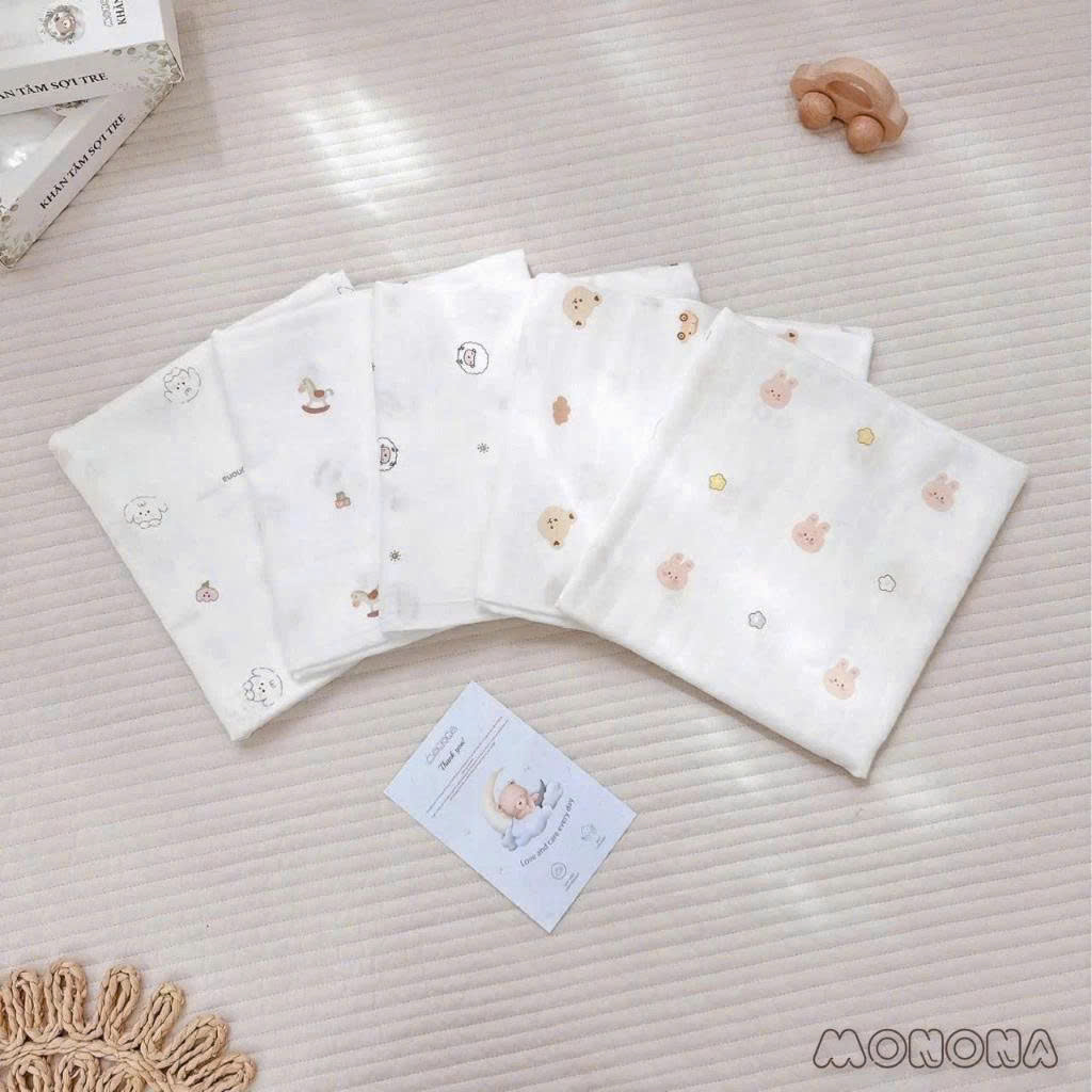 Khăn Tắm - Quấn Monona Sợi Tre 2 Lớp Mnn134A - Set 2 Cái