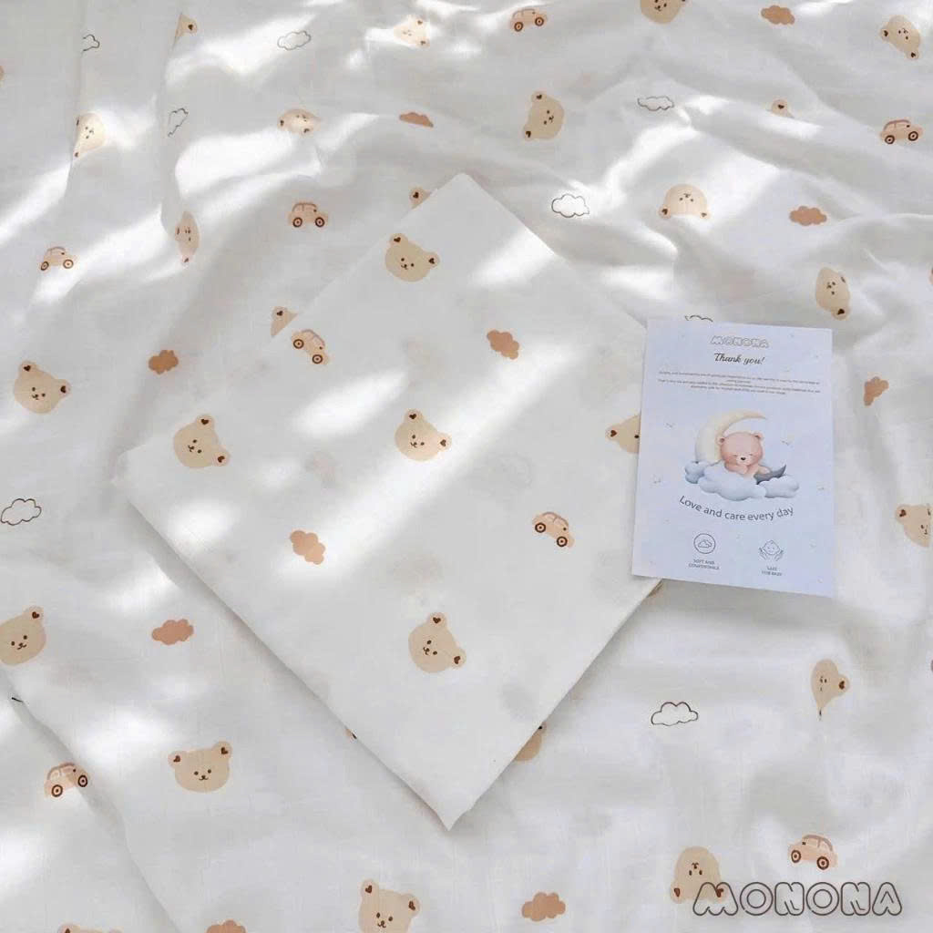 Khăn Tắm - Quấn Monona Sợi Tre 2 Lớp Mnn134A - Set 2 Cái