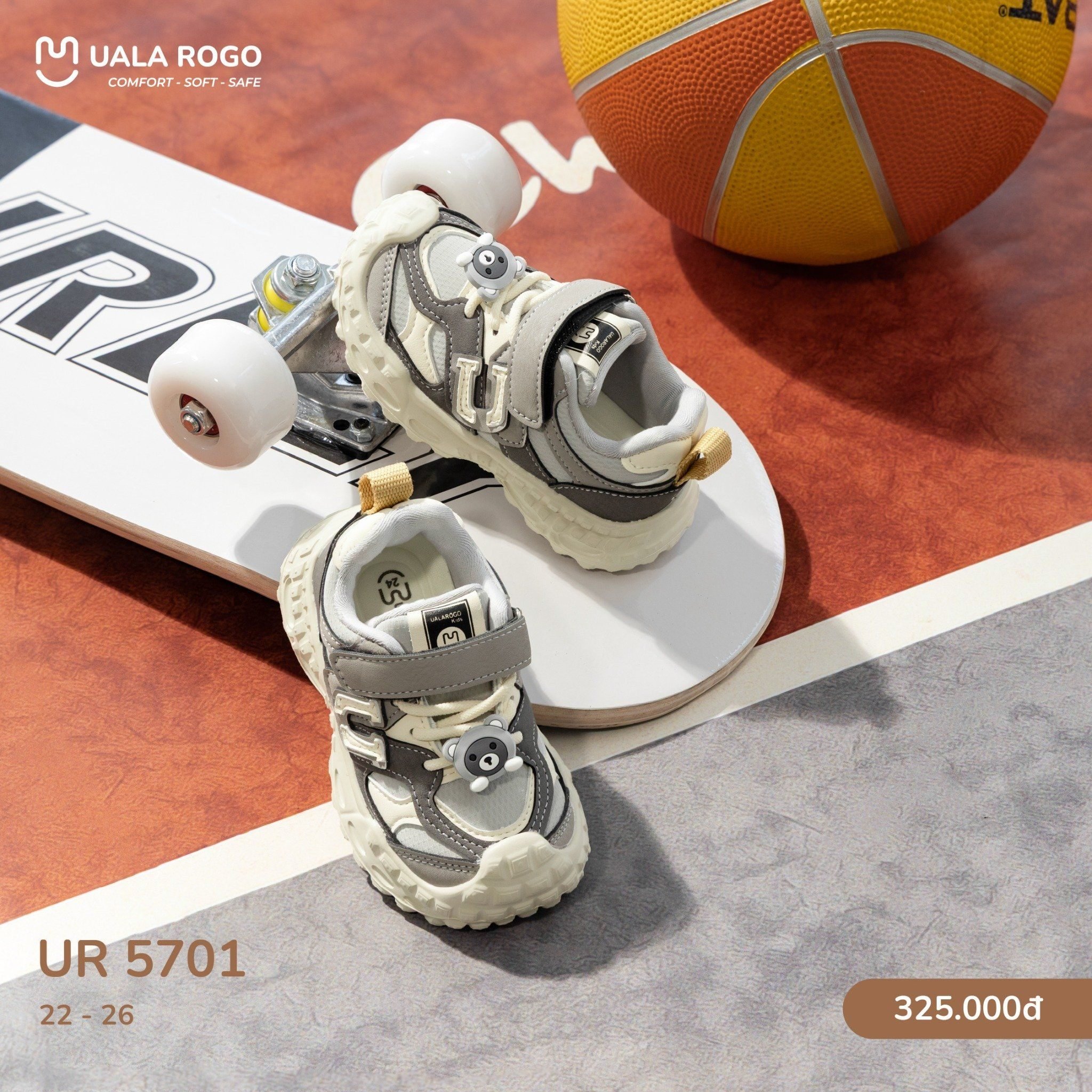 Giày Uala Kids Ur5701 Xám