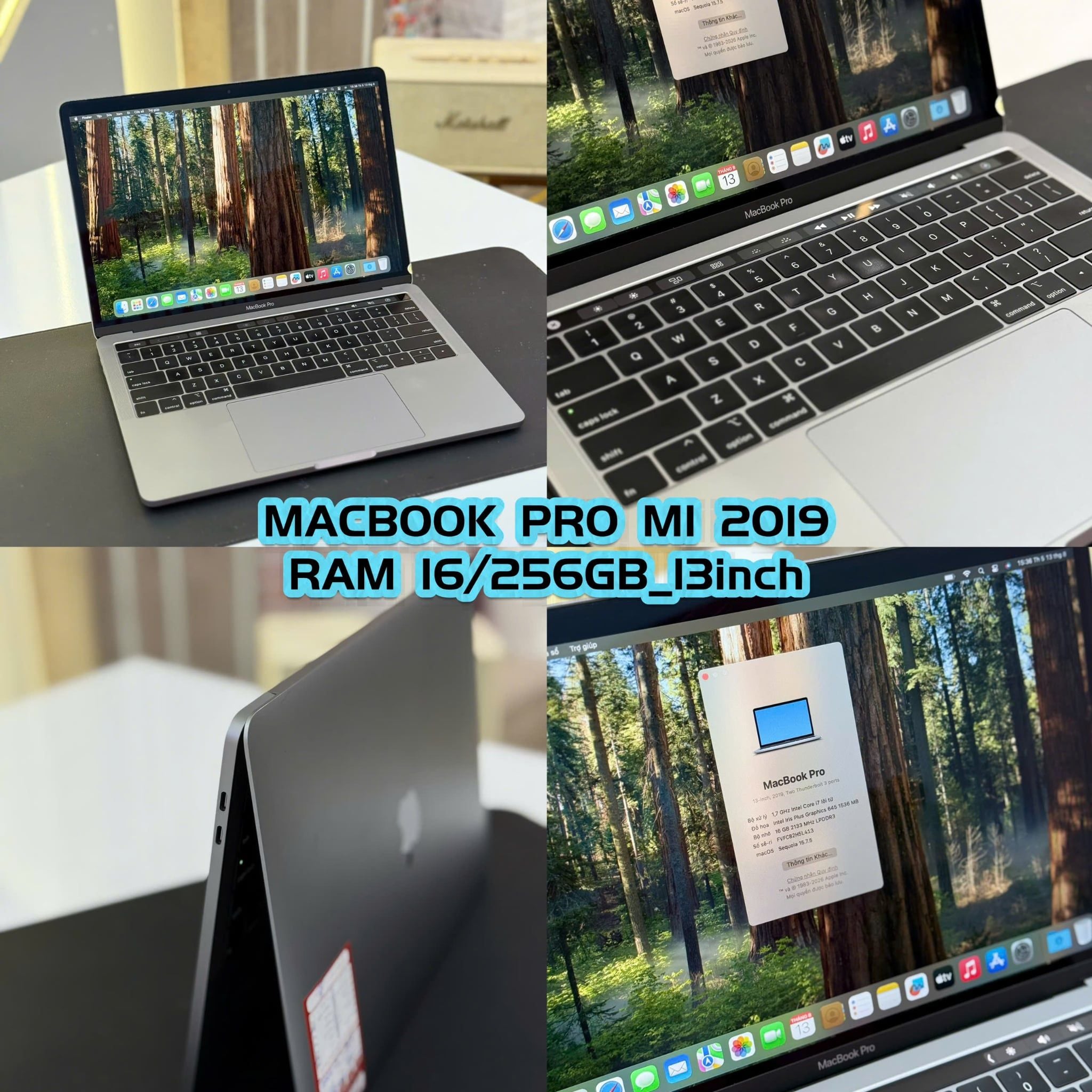  MacBook Pro 13 inch 2019 16GB/256GB 