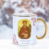  Thánh Phanxico Assisi - Quà Tặng Công Giáo Ly Sứ Viền Gold Sang Trọng 