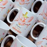  Quà Tặng Thêm Sức - Ly Sứ In Ngày Lãnh Nhận Bí Tích Thêm Sức Màu Hồng Pastel Nhẹ Nhàng 