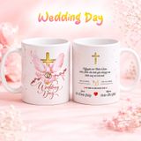  Quà Cưới Công Giáo - Ly Sứ In Lời Nguyện Và Tên Đôi Hôn Phối 