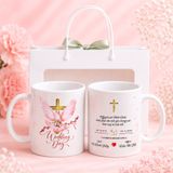  Quà Cưới Công Giáo - Ly Sứ In Lời Nguyện Và Tên Đôi Hôn Phối 