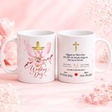  Quà Cưới Công Giáo - Ly Sứ In Lời Nguyện Và Tên Đôi Hôn Phối 