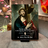  Tranh Gỗ Kỷ Niệm Khấn Dòng - Chúa Vác Thánh Giá 