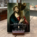  Tranh Gỗ Kỷ Niệm Khấn Dòng - Chúa Vác Thánh Giá 