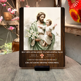  Quà Tặng Công Giáo - Tranh Gỗ Mừng Bổn Mạng Hình ảnh Thánh Giuse 19 3 