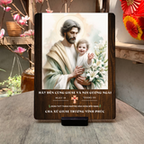  Quà Tặng Công Giáo - Tranh Gỗ Mừng Bổn Mạng Hình ảnh Thánh Giuse 19 3 