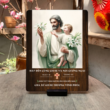  Quà Tặng Công Giáo - Tranh Gỗ Mừng Bổn Mạng Hình ảnh Thánh Giuse 19 3 