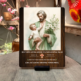  Quà Tặng Công Giáo - Tranh Gỗ Mừng Bổn Mạng Hình ảnh Thánh Giuse 19 3 