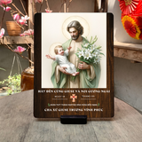  Quà Tặng Công Giáo - Tranh Gỗ Mừng Bổn Mạng Hình ảnh Thánh Giuse 19 3 