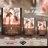  Tranh Gỗ Rước Lễ Lần Đầu Cho Bé Gái (Chibi) – Lưu Giữ Hồng Ân Thánh Thể Tinh Khôi 
