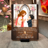  Tranh Gỗ Rước Lễ Lần Đầu Cho Bé Trai Chibi Đáng Yêu | Quà Tặng Công Giáo Beati 