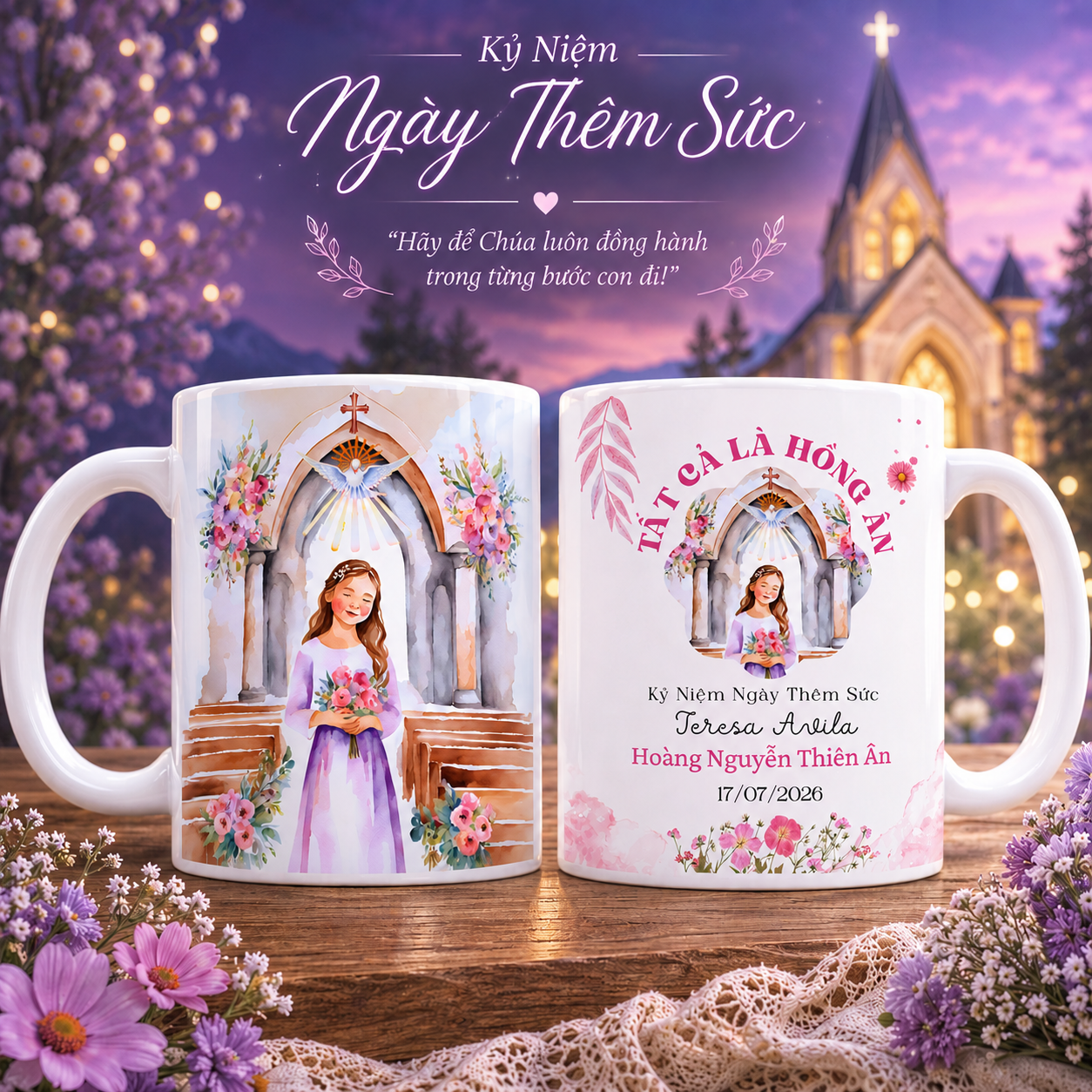  Quà Thêm Sức Ý Nghĩa - Ly Sứ In Kỷ Niệm Ngày Lãnh Nhận Bí Tích Thêm Sức 