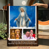  Tặng Quà Kỷ Niệm Ngày Cưới – Tranh Gỗ Công Giáo Đức Mẹ Ban Ơn Chúc Phúc Hôn Nhân 