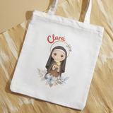  Túi Vải Công Giáo, Túi Tote Hình Thánh Clara Phong Cách Chibi 