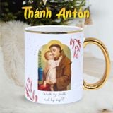  Thánh Antôn - Quà Tặng Bổn Mạng 13/6, Sinh Nhật, Lễ Kính - Ly Sứ Viền Gold Cao Cấp Beati 