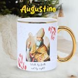  Thánh Augustinô – Ly Sứ Viền Gold Sang Trọng, Quà Tặng Công Giáo, Tặng Quà Linh Mục 