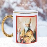  Thánh Augustinô – Ly Sứ Viền Gold Sang Trọng, Quà Tặng Công Giáo, Tặng Quà Linh Mục 