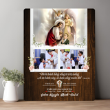  Tranh Gỗ Quà Tặng Rước Lễ Lần Đầu Cho Bé Trai – Nghệ Thuật Ghép Ảnh Cổ Điển & Cá Nhân Hóa 