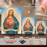 Tranh Gỗ Công Giáo Hình Ảnh Thánh Tâm Chúa Giêsu Để Bàn Cầu Nguyện | Beati 