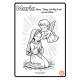  Tranh Tô Màu Cho Bé – Chủ Đề Sứ Thần Truyền Tin Cho Đức Mẹ Maria 