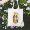  Quà Tặng Lưu Niệm Công Giáo – Túi Vải Công Giáo Thánh Monica Dễ Thương Có Khoá Kéo 
